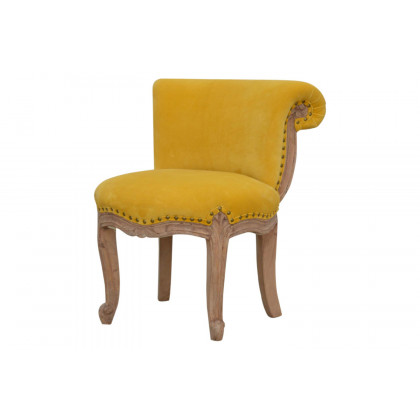 Artisan Studded Chair - Velvet, Mustard