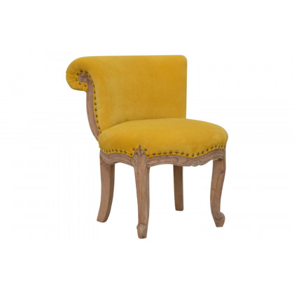 Artisan Studded Chair - Velvet, Mustard