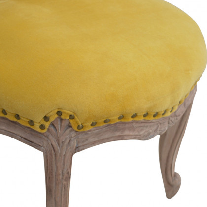 Artisan Studded Chair - Velvet, Mustard