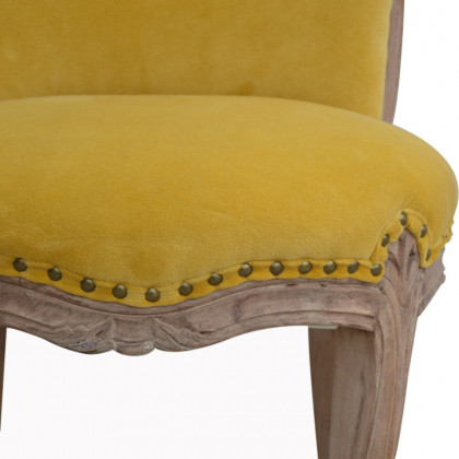Artisan Studded Chair - Velvet, Mustard