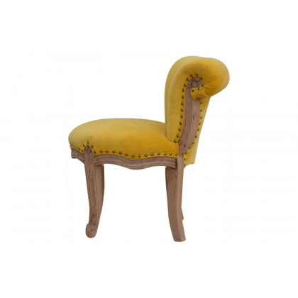 Artisan Studded Chair - Velvet, Mustard