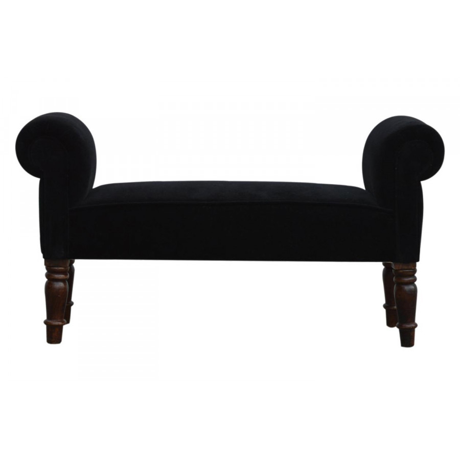 Artisan Bedroom Bench - Black, Velvet