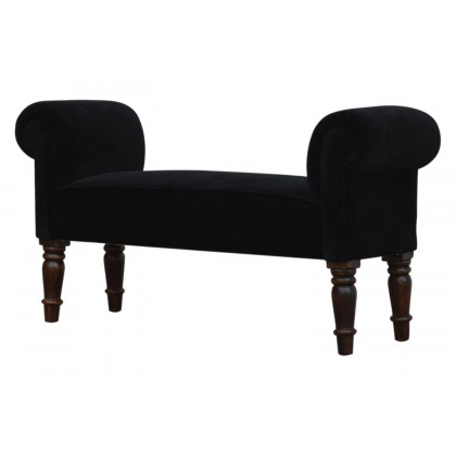 Artisan Bedroom Bench - Black, Velvet