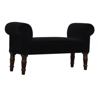 Artisan Bedroom Bench - Black, Velvet