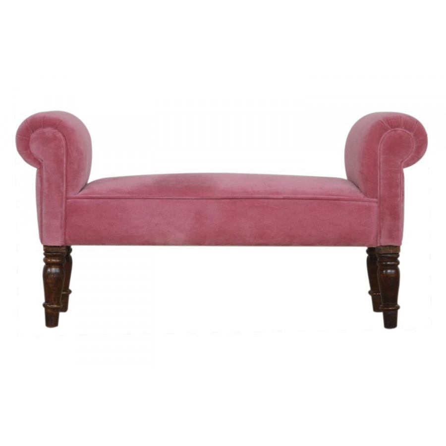 Artisan Bedroom Bench - Pink, Velvet