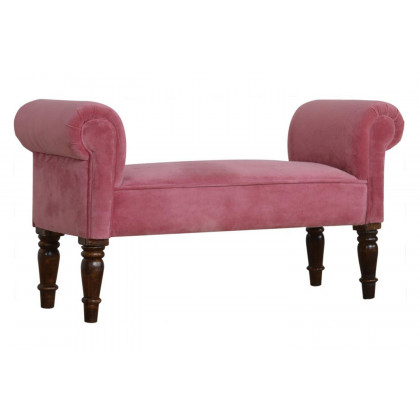 Artisan Bedroom Bench - Pink, Velvet