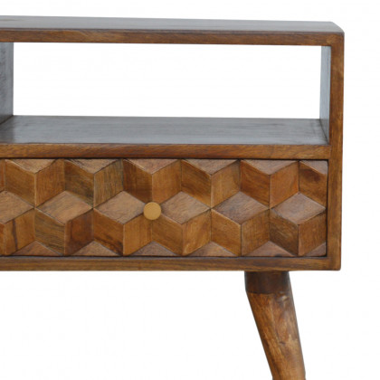 Artisan - Cube Carved TV Unit in Chestnut