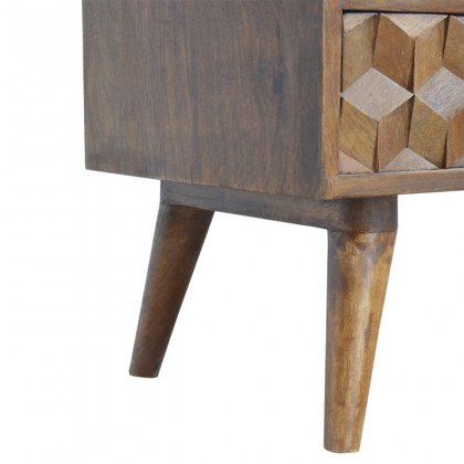 Artisan - Cube Carved TV Unit in Chestnut