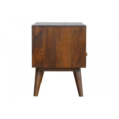 Artisan - Cube Carved TV Unit in Chestnut