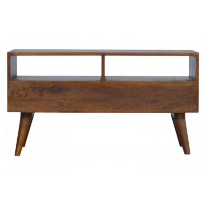 Artisan - Cube Carved TV Unit in Chestnut