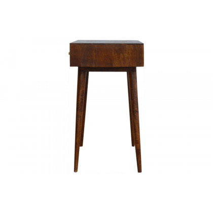 Artisan Diamond Carved Console Table - Chestnut