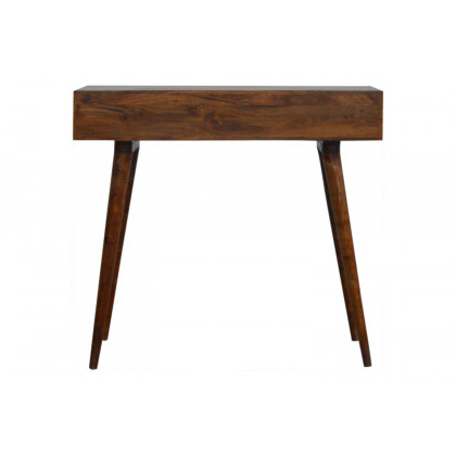 Artisan Diamond Carved Console Table - Chestnut