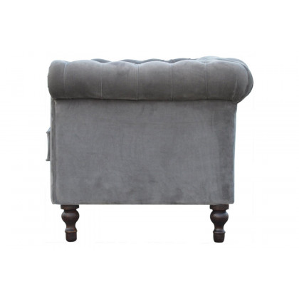 Artisan Chesterfield Sofa with 2 Seater - Gray, Velvet