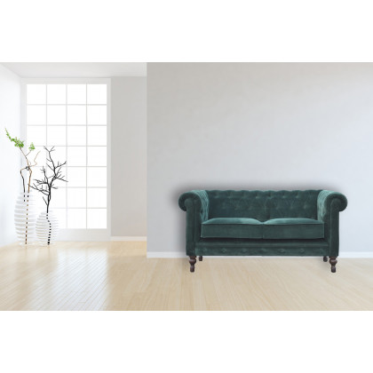 Artisan Chesterfield Sofa with 2 Seater - Emerald Green, Velvet