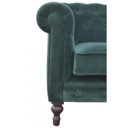 Artisan Chesterfield Sofa with 2 Seater - Emerald Green, Velvet