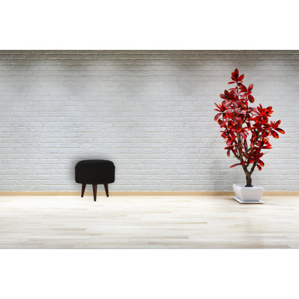 Artisan Nordic Style Footstool - Black, Velvet