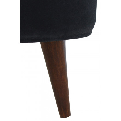 Artisan Nordic Style Footstool - Black, Velvet