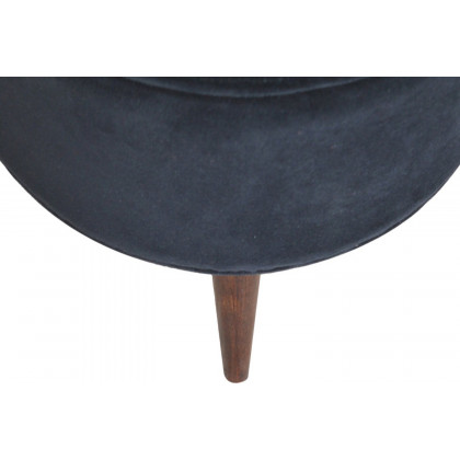 Artisan Nordic Style Footstool - Black, Velvet