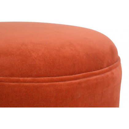 Artisan Nordic Style Footstool - Brick Red, Velvet