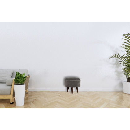 Artisan Nordic Style Footstool - Gray, Velvet