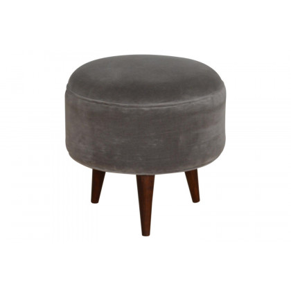 Artisan Nordic Style Footstool - Gray, Velvet