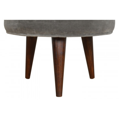 Artisan Nordic Style Footstool - Gray, Velvet