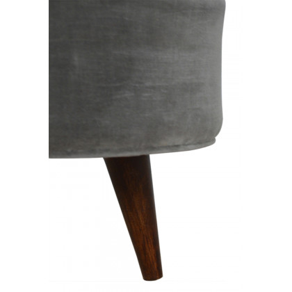 Artisan Nordic Style Footstool - Gray, Velvet