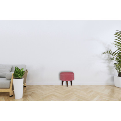 Artisan Nordic Style Footstool - Pink, Velvet