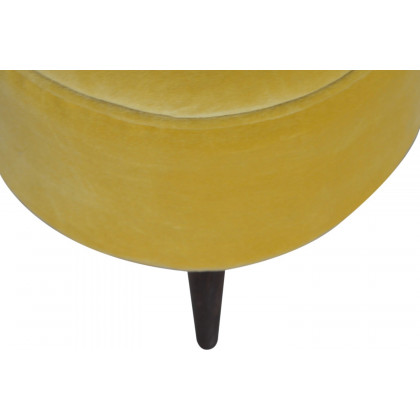 Artisan Nordic Style Footstool - Mustard, Velvet