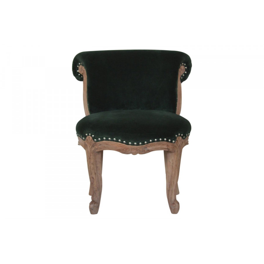 Artisan Studded Chair - Velvet, Emerald Green