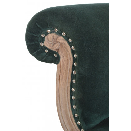 Artisan Studded Chair - Velvet, Emerald Green