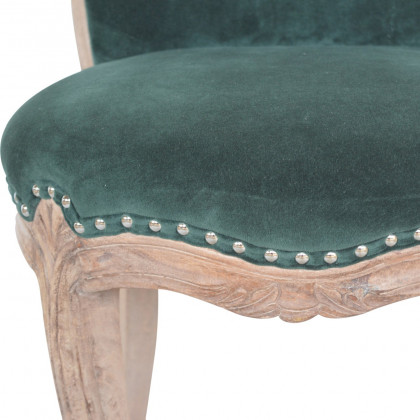 Artisan Studded Chair - Velvet, Emerald Green