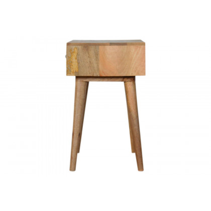 Artisan Bone Inlay Bedside with 1 Drawers - Oak-ish, Scandinavian