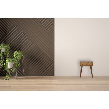 Artisan Brass Inlay Chevron Bedside