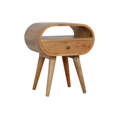 Artisan Circular Open Slot Bedside - Oak-ish