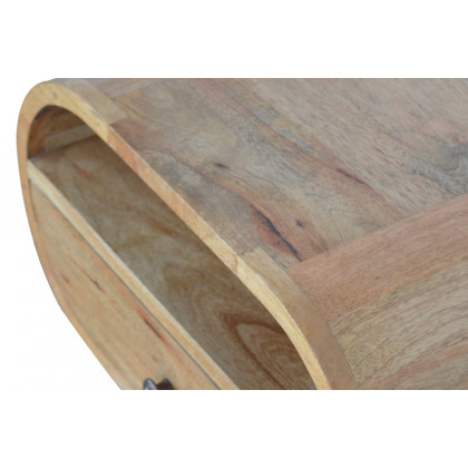 Artisan Circular Open Slot Bedside - Oak-ish