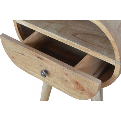 Artisan Circular Open Slot Bedside - Oak-ish