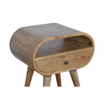 Artisan Circular Open Slot Bedside - Oak-ish