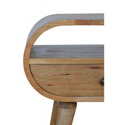 Artisan Circular Open Slot Bedside - Oak-ish