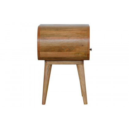 Artisan Circular Open Slot Bedside - Oak-ish