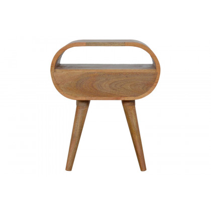 Artisan Circular Open Slot Bedside - Oak-ish