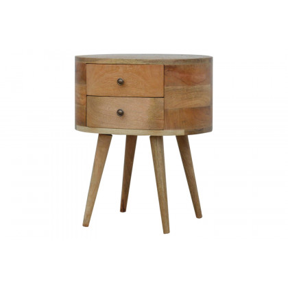Artisan Rounded Bedside Table Bedside w/o Reading Light - Oak-ish
