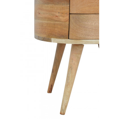 Artisan Rounded Bedside Table Bedside w/o Reading Light - Oak-ish