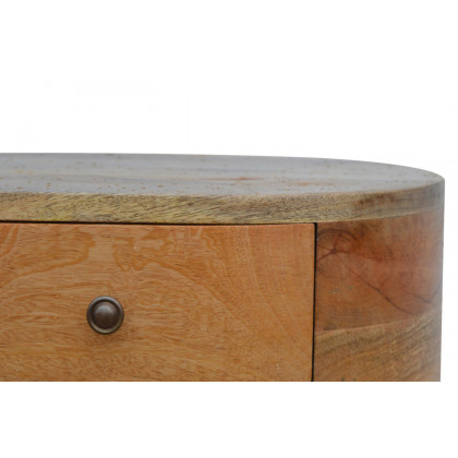 Artisan Rounded Bedside Table Bedside w/o Reading Light - Oak-ish