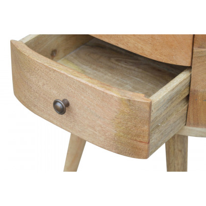 Artisan Rounded Bedside Table Bedside w/o Reading Light - Oak-ish