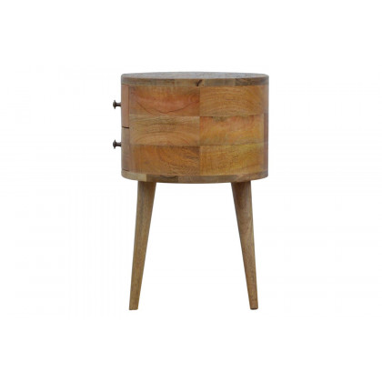 Artisan Rounded Bedside Table Bedside w/o Reading Light - Oak-ish