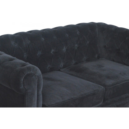 Artisan Chesterfield Sofa with 2 Seater - Black, Velvet