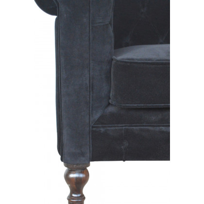 Artisan Chesterfield Sofa with 2 Seater - Black, Velvet