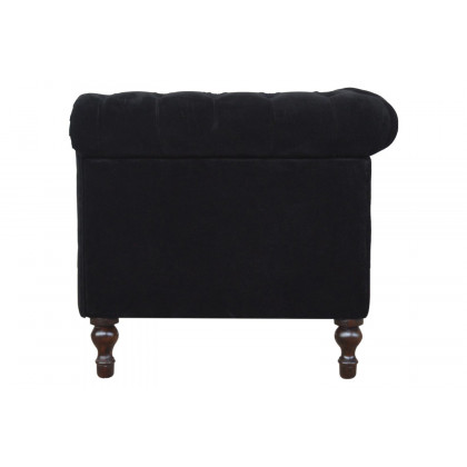 Artisan Chesterfield Sofa with 2 Seater - Black, Velvet