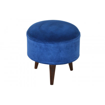 Artisan Nordic Style Footstool - Royal Blue, Velvet